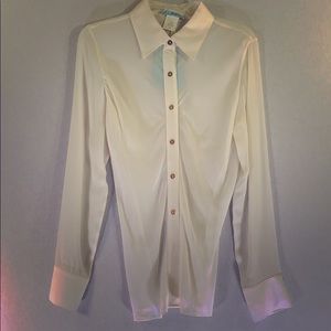 Shear white Marciano button blouse